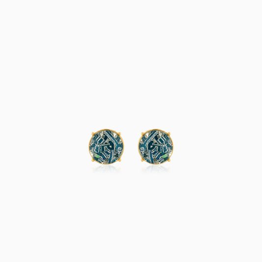 18K yellow gold stud earrings - Qelada Collection