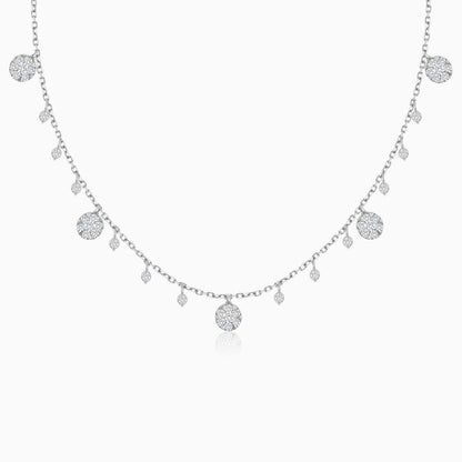 Trendy 18K White Gold Diamond Choker Necklace