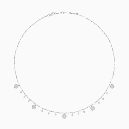 Trendy 18K White Gold Diamond Choker Necklace