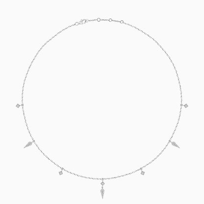 Stylish 18K White Gold Natural Diamond Choker for Women