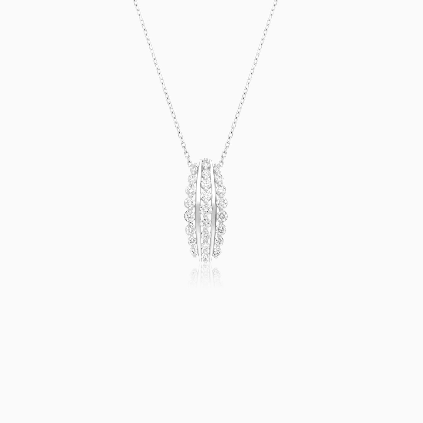 18k White gold necklace with natural diamonds stones | Scala Collection