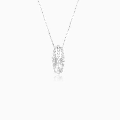 18k White gold necklace with natural diamonds stones | Scala Collection