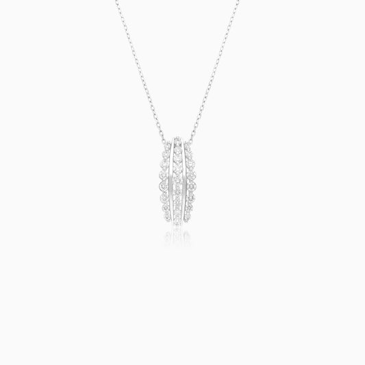 18k White gold necklace with natural diamonds stones | Scala Collection