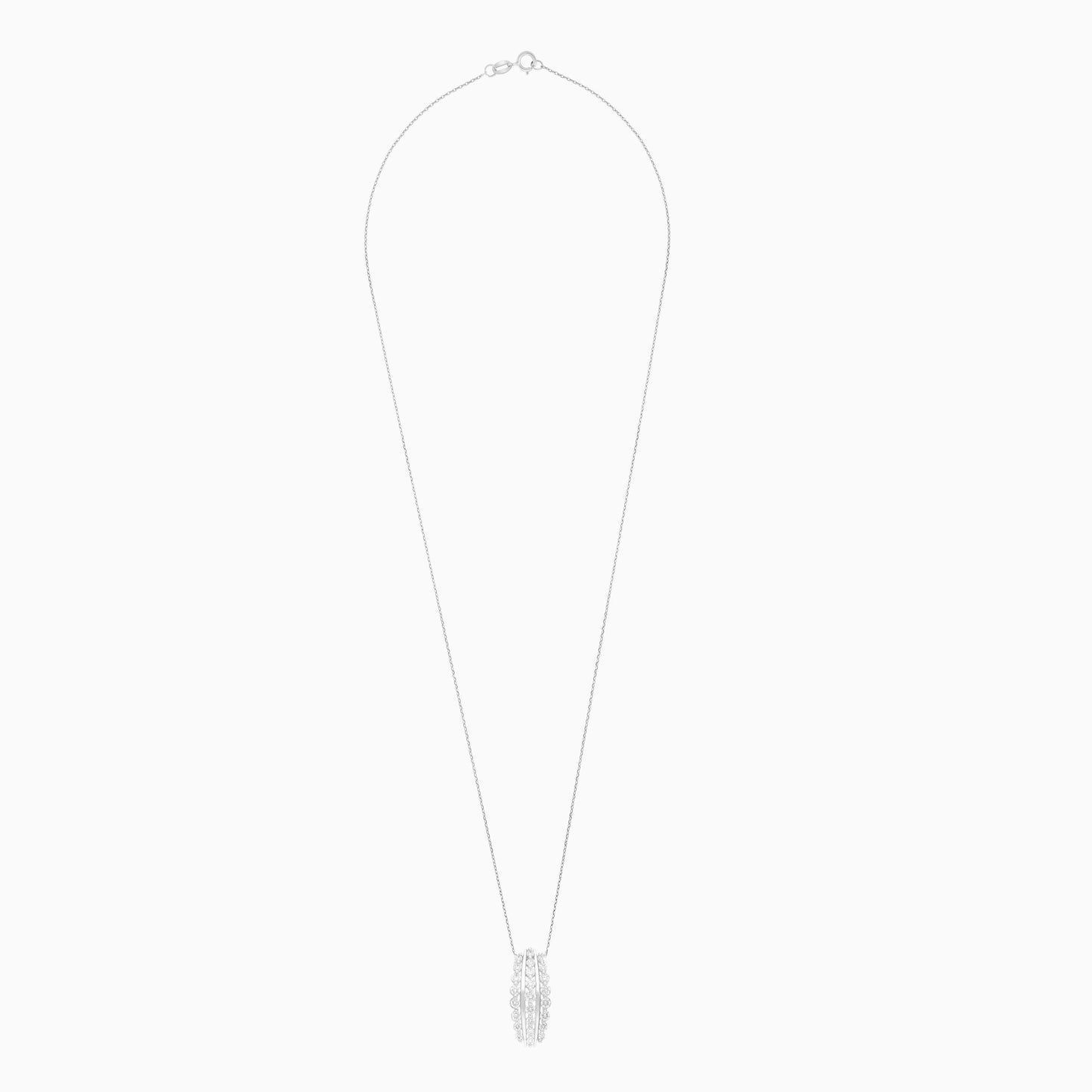 18k White gold necklace with natural diamonds stones | Scala Collection