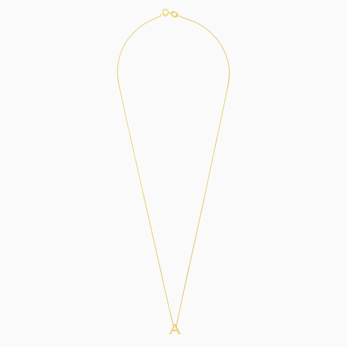 18k Yellow Gold Letter “A” Diamond Necklace | Alpha Collection