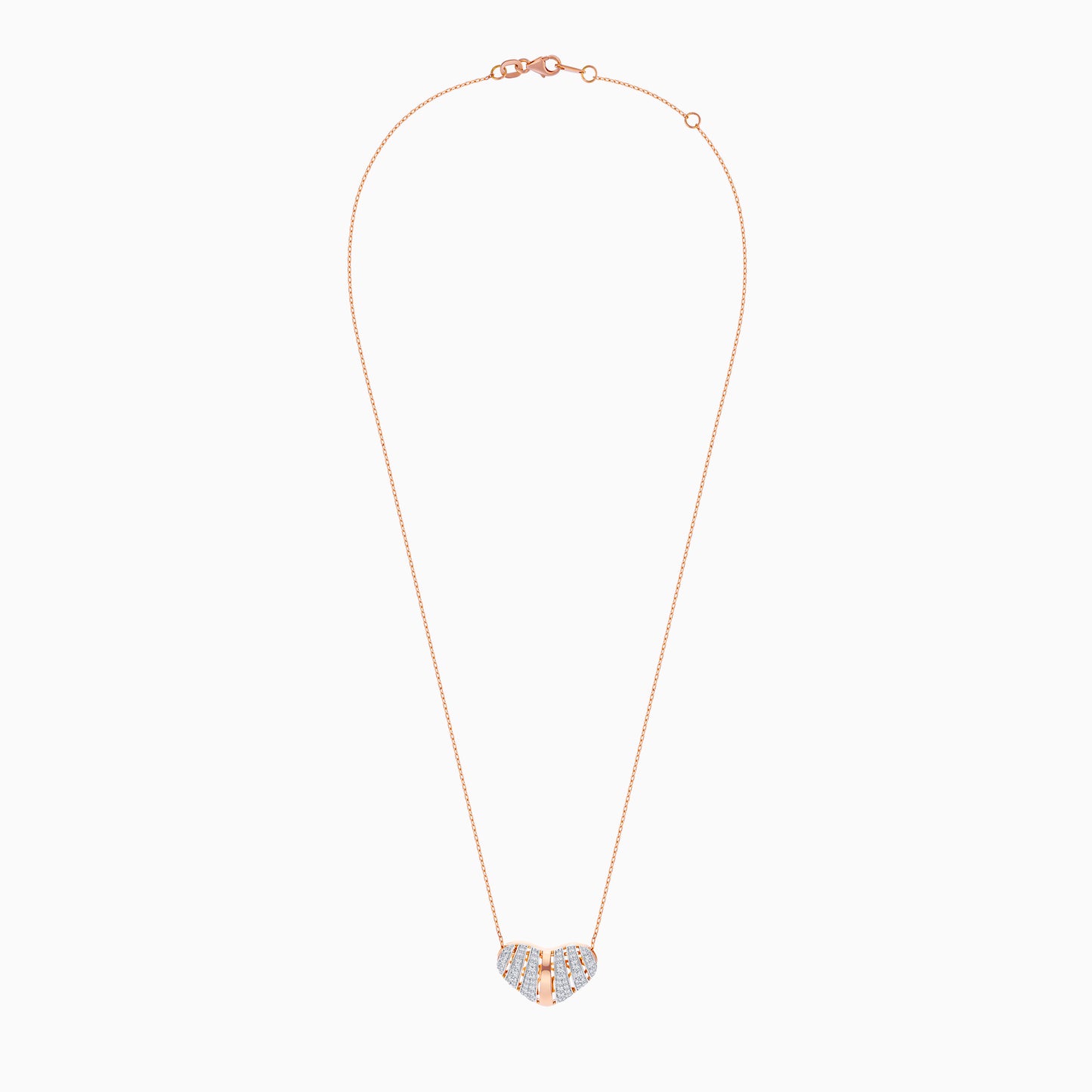 18k Rose Gold Necklace with Natural Diamond Heart Pendant