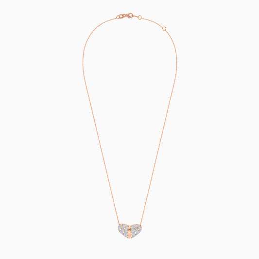 18k Rose Gold Necklace with Natural Diamond Heart Pendant