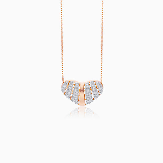 18k Rose Gold Necklace with Natural Diamond Heart Pendant