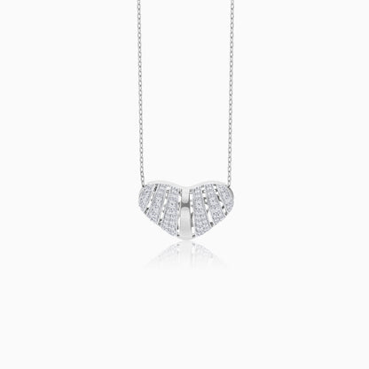 18k White Gold Necklace with Natural Diamond Heart Pendant