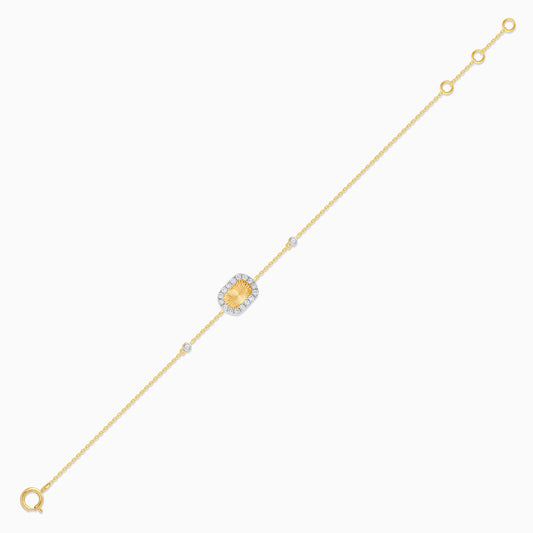 18k Yellow Gold Kids Bracelet with Natural Diamonds - Farfalla