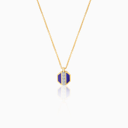 18k Yellow Gold Lapis Lazuli and Natural Diamonds Necklace - Bovo Collection