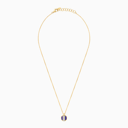 18k Yellow Gold Lapis Lazuli and Natural Diamonds Necklace - Bovo Collection