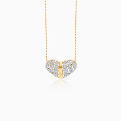 18k Yellow Gold Necklace with Natural Diamond Heart Pendant