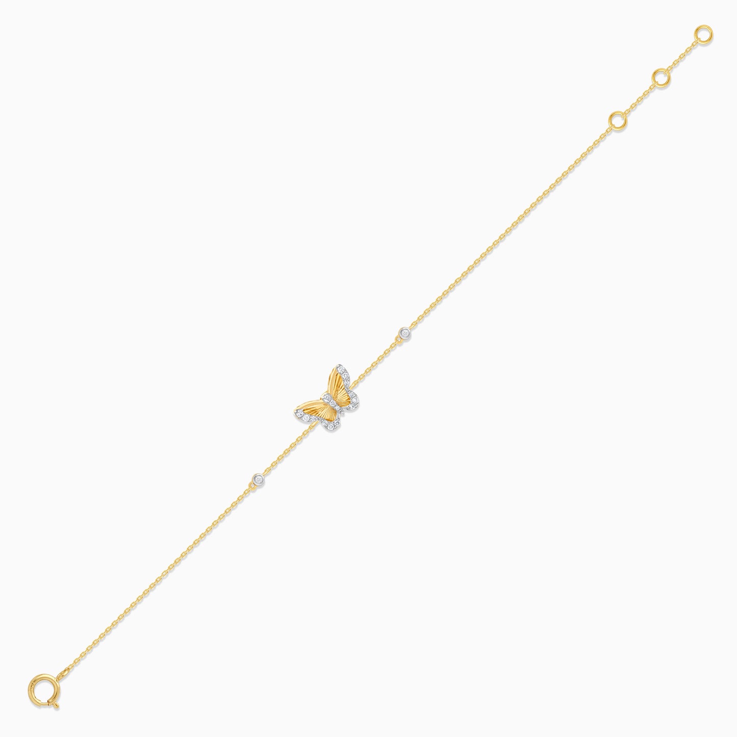 18k yellow gold Kids bracelet with Natural Diamonds Butterfly-shaped - Farfalla