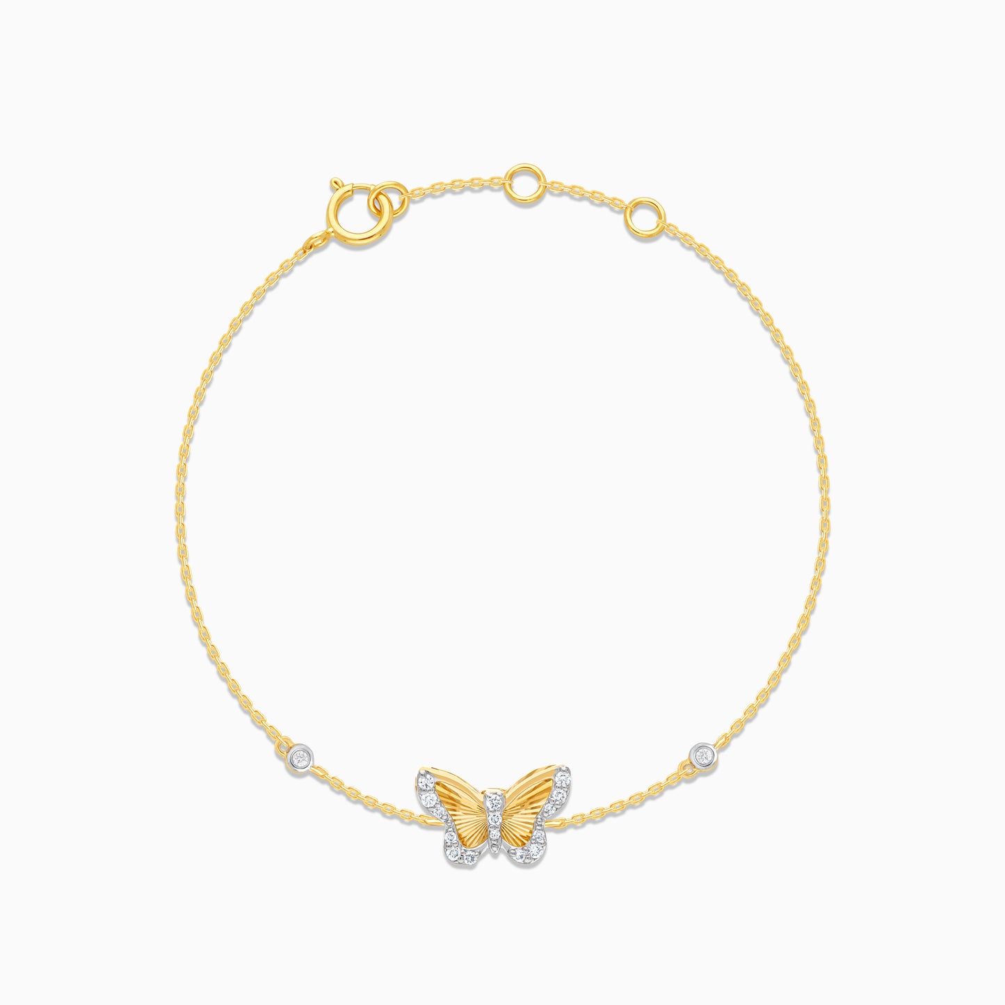 18k yellow gold Kids bracelet with Natural Diamonds Butterfly-shaped - Farfalla