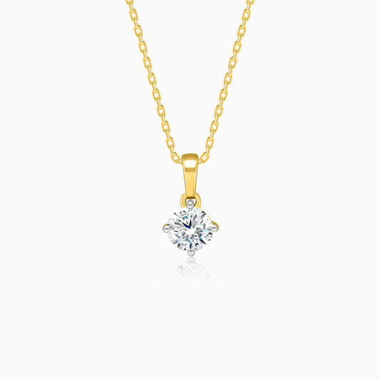 Solitaire Diamond Pendant Necklace in 18K Yellow Gold – Solitaire Collection