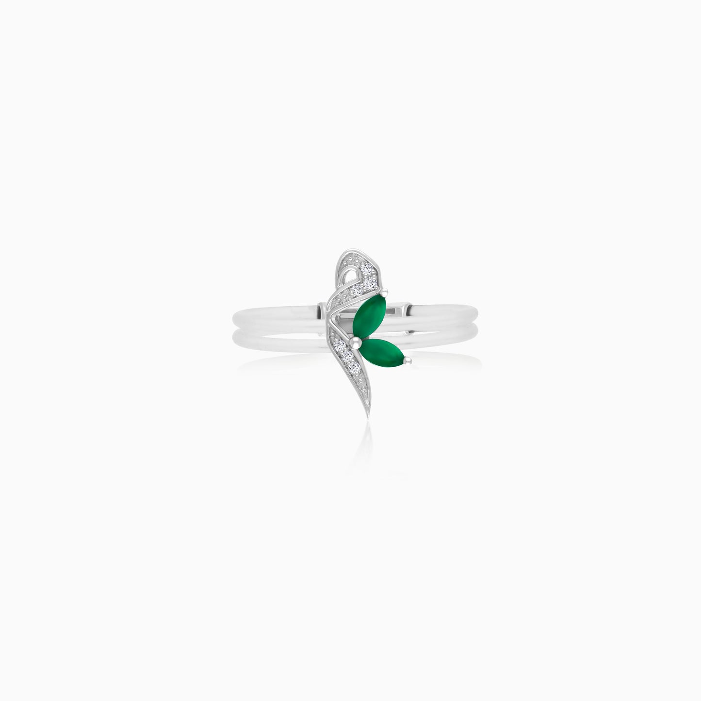 Floating Ring - Meem letter with Natural Diamonds and gemstones