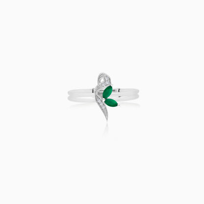 Floating Ring - Meem letter with Natural Diamonds and gemstones