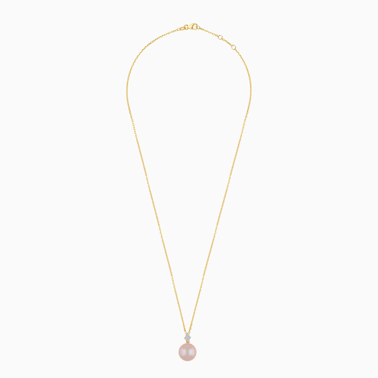18K Yellow Gold Freshwater Pearl and Natural Diamond Pendant