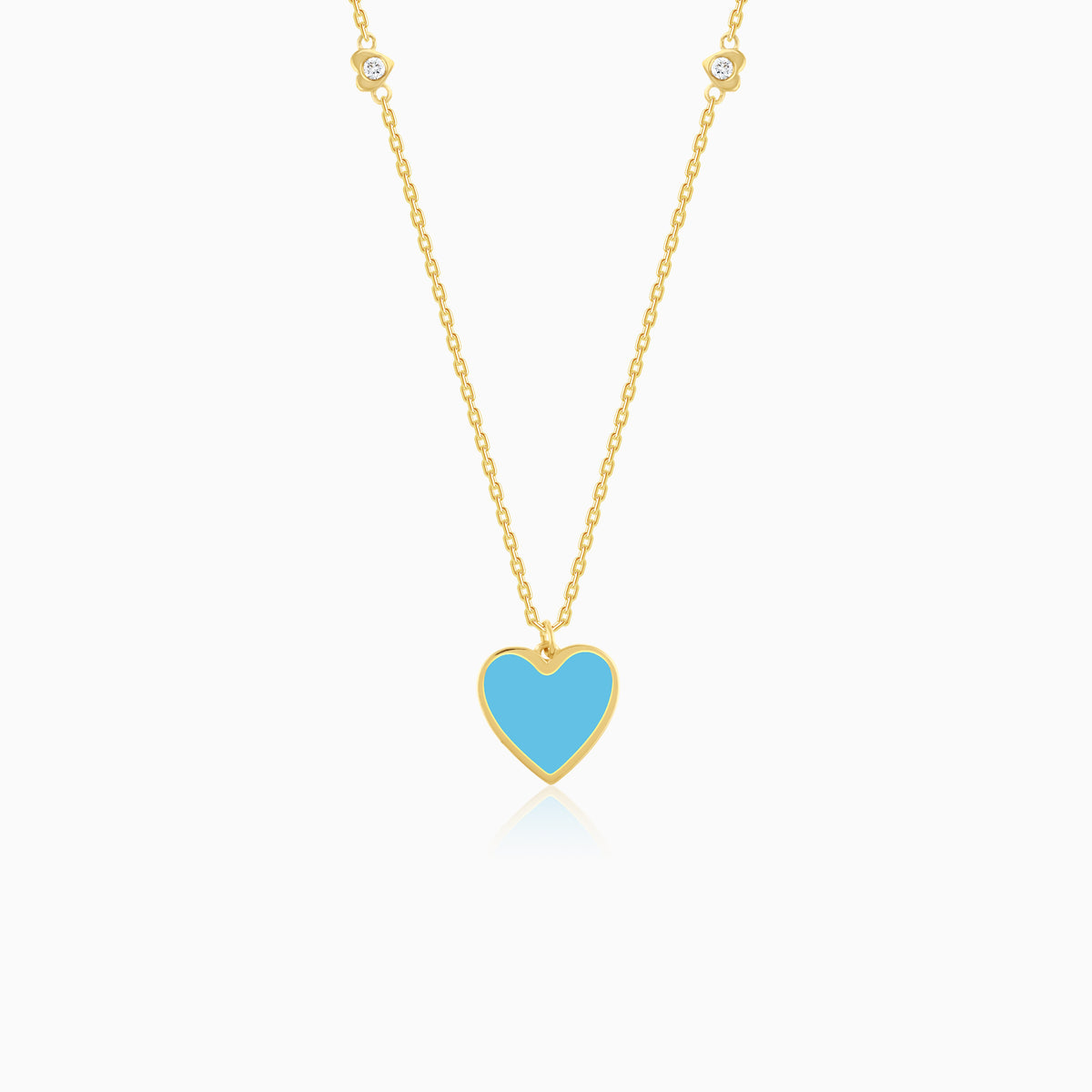 Eclat 18k Yellow Gold Heart Necklace with Natural Diamonds