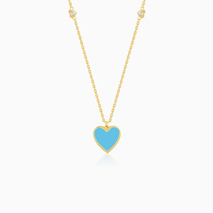 Eclat 18k Yellow Gold Heart Necklace with Natural Diamonds