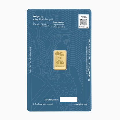 سبيكة ذهب (Britannia - Royal Mint ) بوزن 1 جرام عيار 24 قيراط 