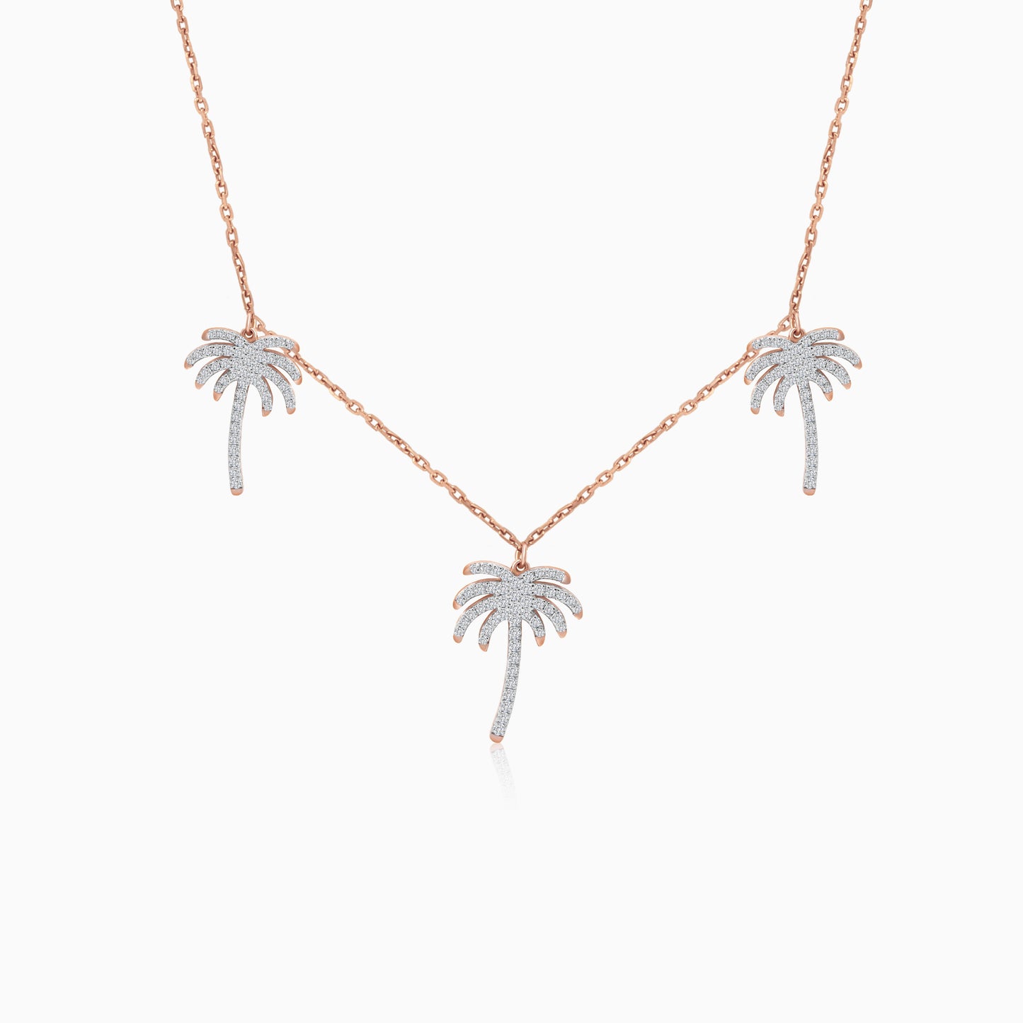 Palm Tree Choker 18k Gold With Natural Diamonds