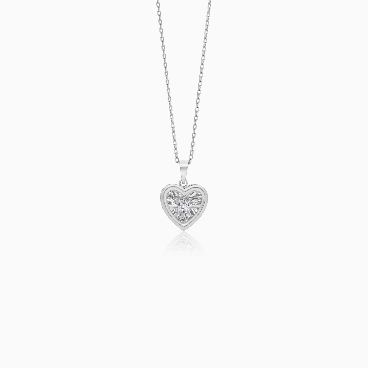 Dancing Diamond 18k Gold Heart Shape Necklace