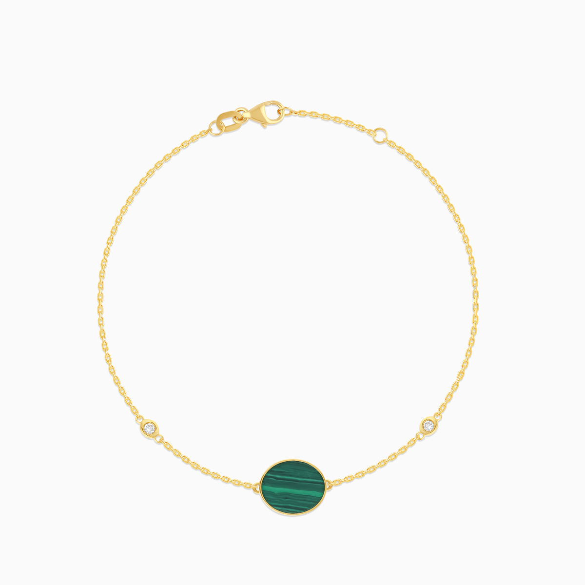 Mosaic Oval Shape Bracelet with Diamonds in 18k Yellow Gold