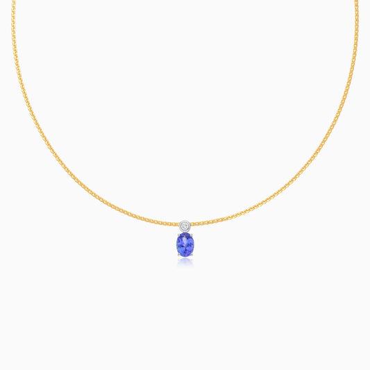 Filo Tanzanite and Natural Diamond Choker in 18k White & Yellow Gold