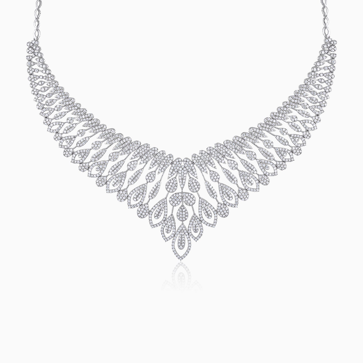 Queen 18K White Gold Zircon Bridal Set