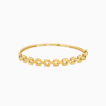 18K Yellow Gold Square Linked Bangle