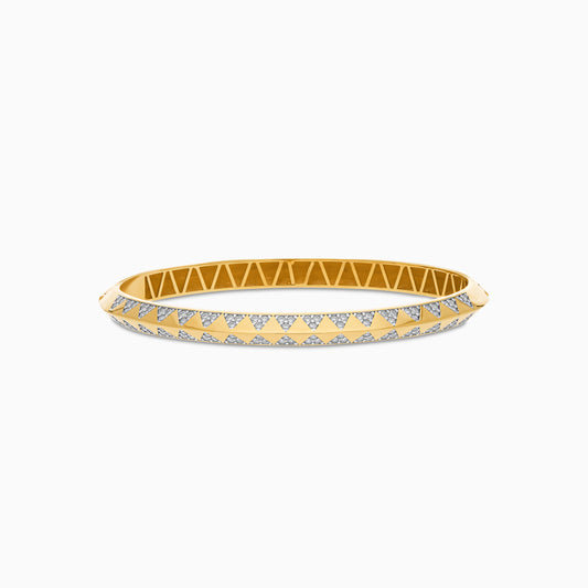 18K Yellow Gold Zircon Bangle