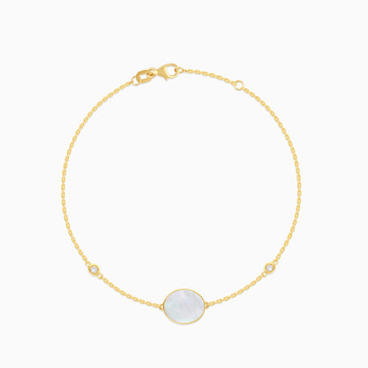 Mosaic Oval Shape Bracelet with Diamonds in 18k Yellow Gold