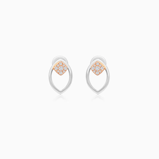 Evara Platinum and 18K Rose Gold Natural Diamonds Earrings