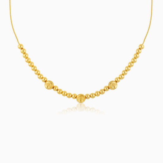 18K Yellow Gold Ball Seed Necklace