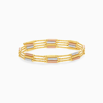 18K Multi-Color Gold Unique Adjustable Magnetic Bangle