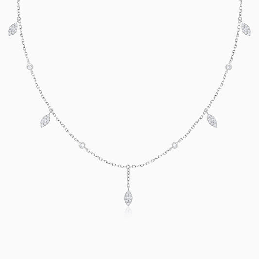 Classic Trendy 18K White Gold Diamond Choker