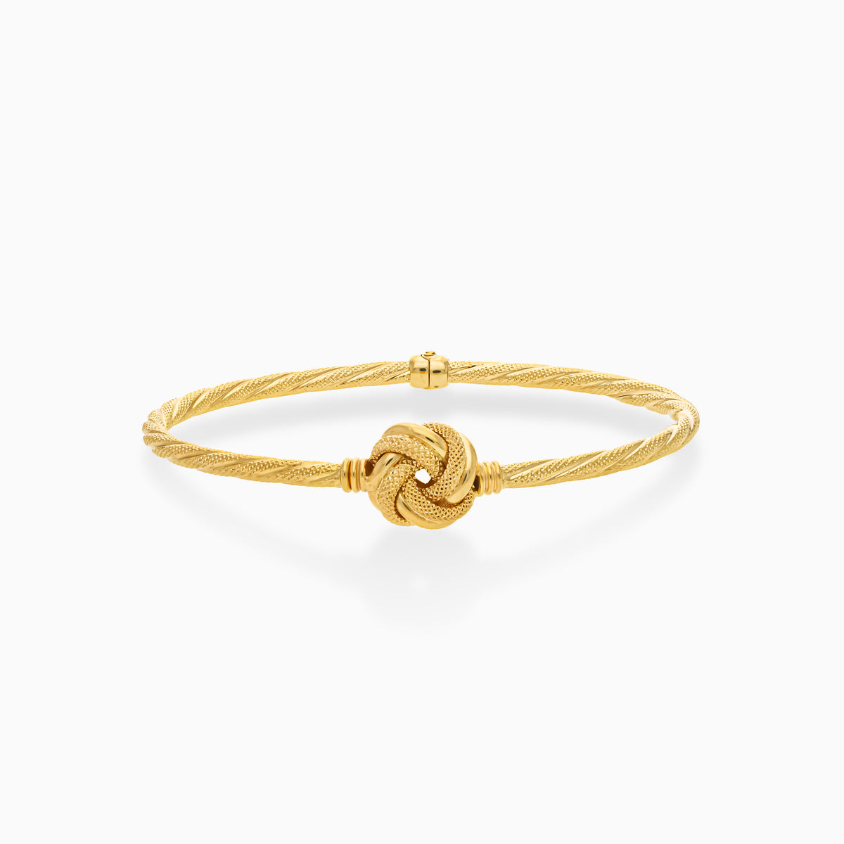 18K Yellow Gold Twisted Knot Bangle