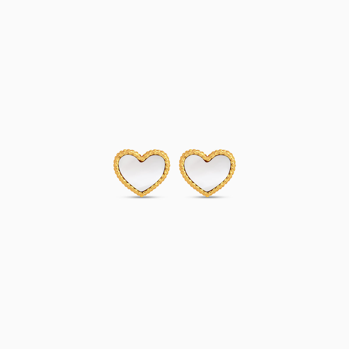 Vivante MOP Heart-shaped 18k Yellow Gold Kids Earrings