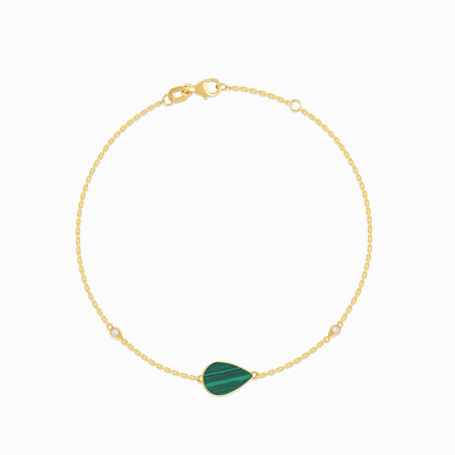 Mosaic 18k Yellow Gold Pear Shape Bracelet with Natural Diamonds