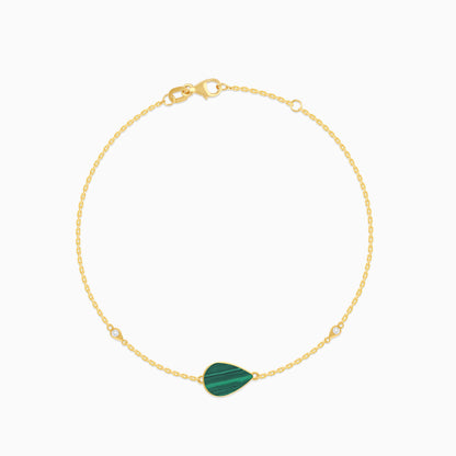 Mosaic 18k Yellow Gold Pear Shape Bracelet with Natural Diamonds