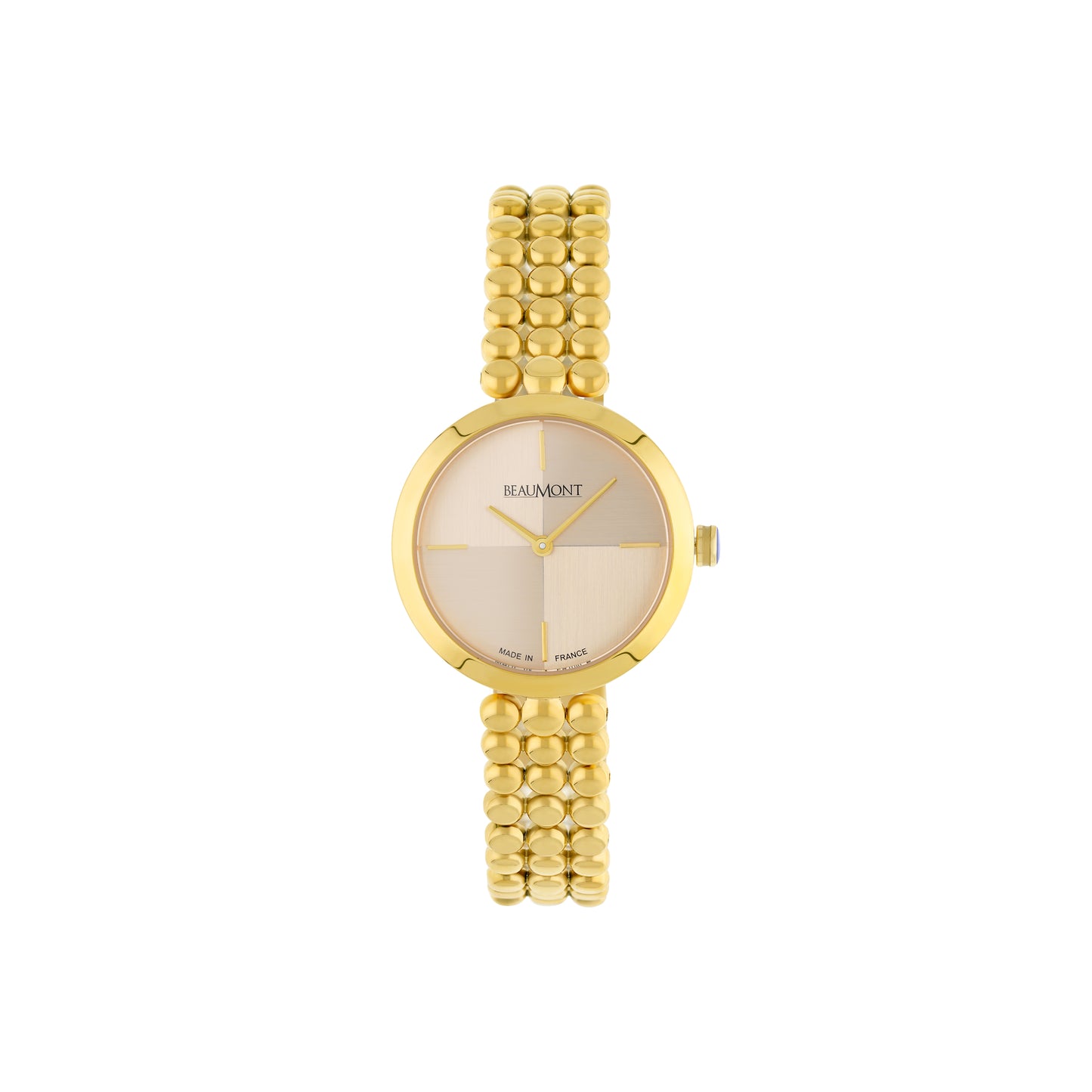 Gold Plated & White Quartz Beaumont Ladies Watch