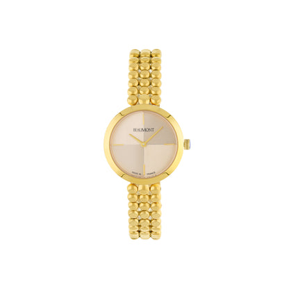 Gold Plated & White Quartz Beaumont Ladies Watch