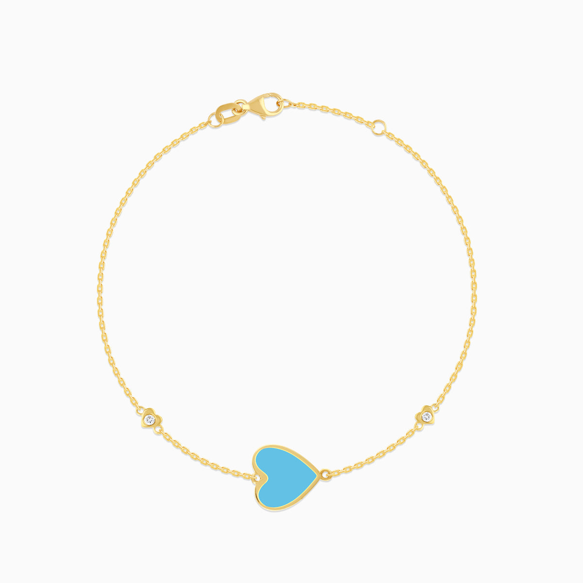 Eclat 18k Yellow Gold Heart Bracelet with Natural Diamonds