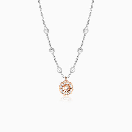 Platinum and 18K Rose Gold Natural Diamonds Necklace - Evara
