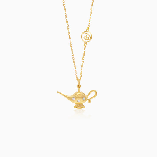 Disney Princess Ariel Magic Lamp Pendant in 18k Yellow Gold with Diamonds