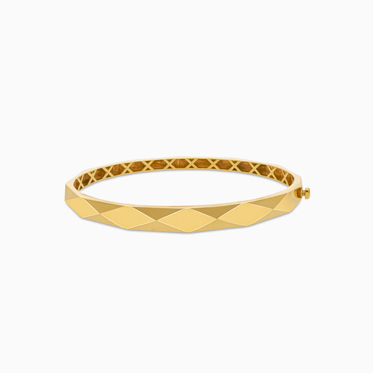 18K Golden Geometric Bangle