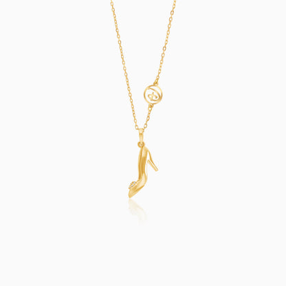 Disney Princess Cinderella Shoe 18k Yellow Gold with Diamonds Necklace