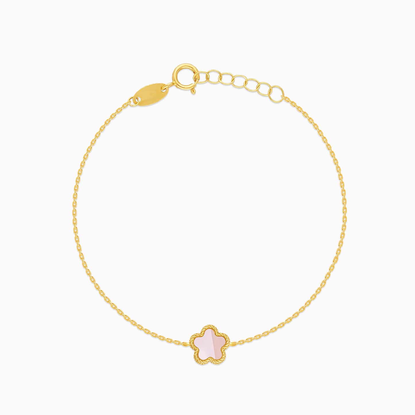 Vivante Pink MOP Flower-Shaped 18k Yellow Gold Bracelet